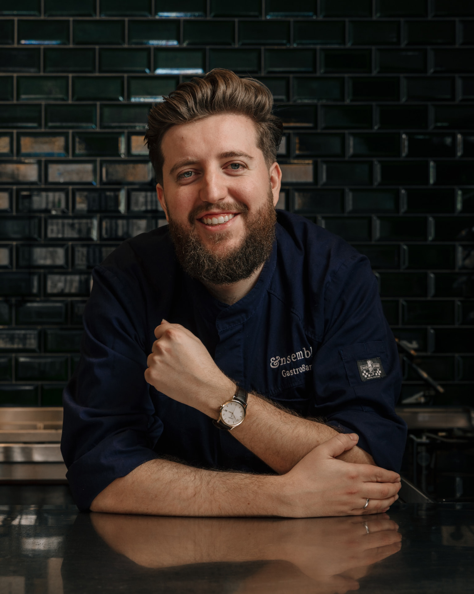 Yannick, eigenaar en chef van Ensemble Gastro & Bar Zwolle, in de keuken